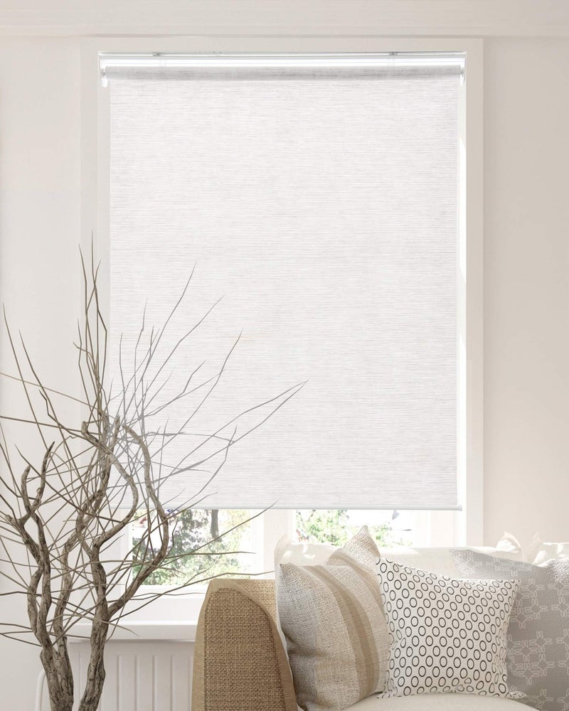 CHICOLOGY Roller Shades , Cordless Blinds , Window Shades for Home , Roller Window Shades , Window Treatments , Door Blinds , Light Filtering Shades , Felton White (Natural Woven) , 23"W X 72"H - Image 2
